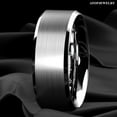 thumbnail image 5 of Tungsten Rings for Men Wedding Bands for Him 8mm Brushed Silver, 5 of 6