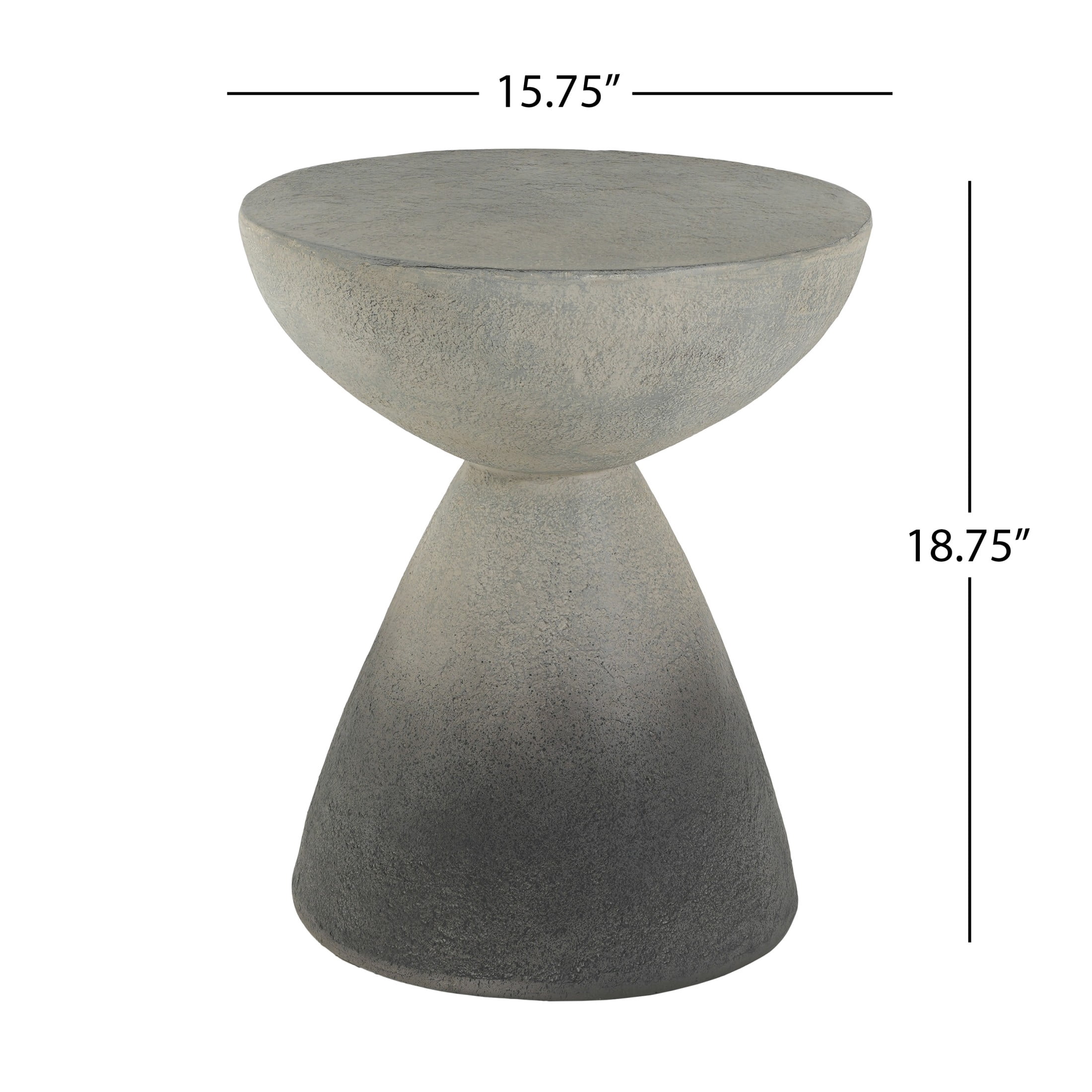 Christopher Knight Home MGO Hourglass Side Table, Indoor and Outdoor Accent End Table, Gradient Gray