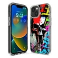 thumbnail image 3 of MUNDAZE Apple iPhone XS/X Shockproof Clear Hybrid Protective Phone Case Skull Face Graffiti Painting Art Cover, 3 of 5