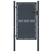 Anself Garden Gate Outdoor Steel Lockable Fence Gate Anthracite for Patio, Terrace, Backyard, Outdoor Furniture 39.4 x 78.7 Inches (W x H)