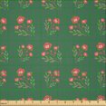 thumbnail image 2 of Ambesonne Green Leaves Fabric by the Yard Microfiber, Botanical Forest Art, 2 Yards, Dark Salmon, 2 of 2