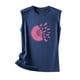thumbnail image 5 of Moda casual mujer sin mangas impreso damas cuello redondo blusas tops camiseta Fridja gh4275, 5 of 5