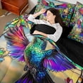 thumbnail image 4 of Homewish Boys Girls Wildlife Hummingbird Bedding Comforter Set 7 Pieces,Exotic Style Full Bedding Set Lightweight,Chic Colorful Flowers Fitted Sheet Flat Sheet,Ultra Soft Home Decor,Reversible, 4 of 8