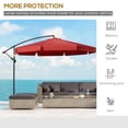 thumbnail image 4 of Outsunny Parasol Déporté Suspendu de Patio 11 Pi, Parasol Cantilever, Rouge, 4 of 10
