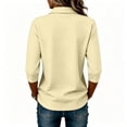 thumbnail image 4 of Hearthz Women's 3/4 Sleeve Athletic Golf Shirts Casual Button V-Neck Tunic Tops for Women Business Dressy Shirts for Women, 4 of 5