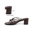 thumbnail image 2 of BLISSFUL STEP Bead Chunky Heels Slip on Slide Sandals for Women Coffee (Size 9), 2 of 7