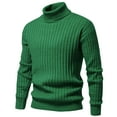 thumbnail image 2 of Styesk Mens Sweater Solid Color Pullover Sweater Cable Knit Turtleneck Sweater Comfy Soft Oversized Sweater Casual Loose Sweaters with Ribbing Edge, 2 of 4