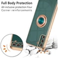 thumbnail image 2 of Electroplated Magnetic Ring Holder Case, 360 Degree with Rotation Metal Finger Ring Holder Magnet Car Holder Soft Silicone Shockproof Cover for Samsung Galaxy S21 FE - Dark Green, 2 of 13