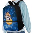 thumbnail image 4 of Uourmeti Capybara Print Backpack, Adjustable Buckle School Backpack 17 Inch Personalized Student Bookbag for Outdoor Travel, 4 of 6