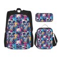 thumbnail image 1 of Balery cool Skull colorful Mochila escolar 3 en 1 para niños: mochila resistente con lonchera térmica y estuche para lápices. Mochila escolar para niños y niñas., 1 of 7