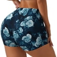 thumbnail image 2 of Wukai Ink Rose Print Pack Biker Shorts for Women Yoga Workout Gym Running Scrunch Active Shorts-, 2 of 8