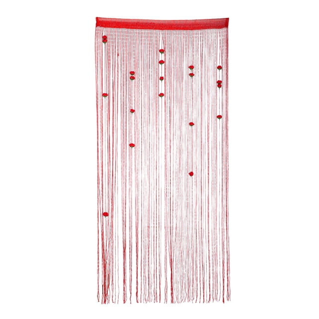 Thread Door Curtain For Doorways Privacy Door Country String Curtain With Roses String Door Curtain Window Decoration Room Divider Hanging Tassel Curtain For Home