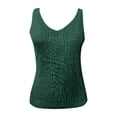 thumbnail image 4 of Wang6 Women Sequin Tank Tops Plus Size Sparkly Deep V Neck Summer Cami Tops Trendy Loose Fit Sleeveless T Shirts Tees Green XL, 4 of 4