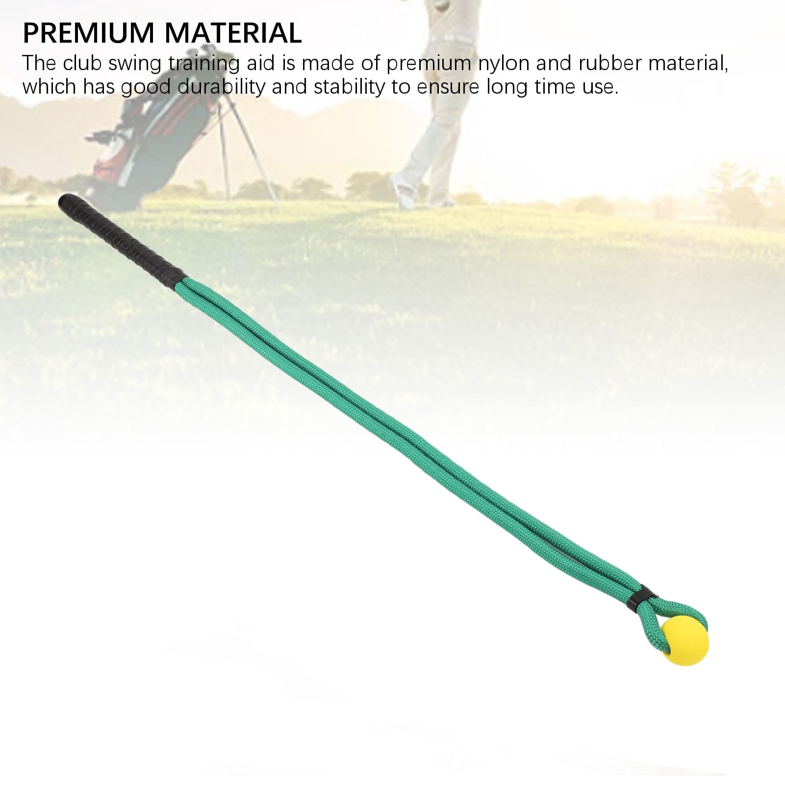 Rupoun Golf Swing Training Aid Nylon Rubber Comfortable Grip Club Swing Rope for Correcting Posture Green