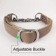 thumbnail image 3 of Collar de cadena de acero inoxidable ajustable, collar de entrenamiento de cuero para perros pequeños, medianos y grandes, m (33 cm-47 cm) caqui Feliz Sencillez, 3 of 5