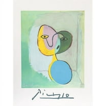 Pablo Picasso 7916 Figure Portrait of Marie Therese Walter- Lithograph on Paper 29 In. x 22 In. - Green- Yellow- Blue