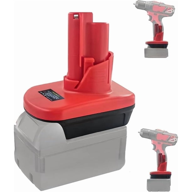 Adaptador de Batería para Milwaukee 12V, para DeWalt 20V y para Milwaukee M18 18V Batería Li-on Convertida en para Batería Milwaukee M12 12V, para Herramienta Eléctrica Milwaukee M12 12V