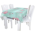 thumbnail image 3 of GZHJMY Cute Pink Flamingo Snowflake Rectangle Tablecloth for Kitchen Dining Room Party Table Cover Home Decor 60"(W) x 90"(L), 3 of 7
