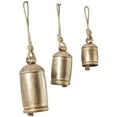 thumbnail image 6 of DecMode Gold Metal Tibetan Inspired Decorative Hanging Bell Chime Set of 3 13", 10", 8"H, Features a Round Shape with Solid Pattern and Metal Clappers, 6 of 12