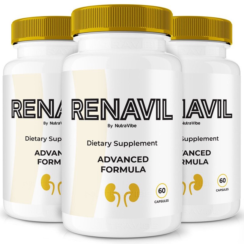 (3 Pack) Renavil - Official Renavil Pills For Prostate Heath, All Natural Formula To Support Control, Energy & Overall Well-Being, Review (180 Capsules)