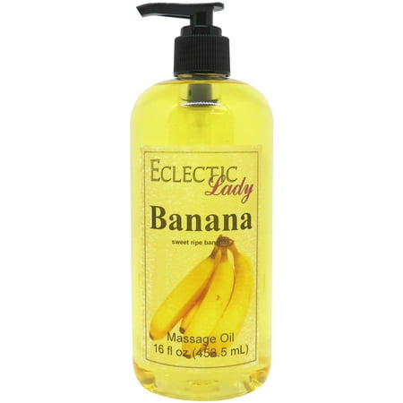 Banana Massage Oil by Eclectic Lady, 16 oz, Sweet Almond Oil and Jojoba Oil