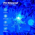 thumbnail image 3 of KOMI Christmas Snowflake String Lights, 100 LED 43 FT Plug in Fairy Light 8 Modes with Timer, Christmas Lights Waterproof Connectable for Indoor Outdoor Wedding Party Xmas Decor Blue, 3 of 3