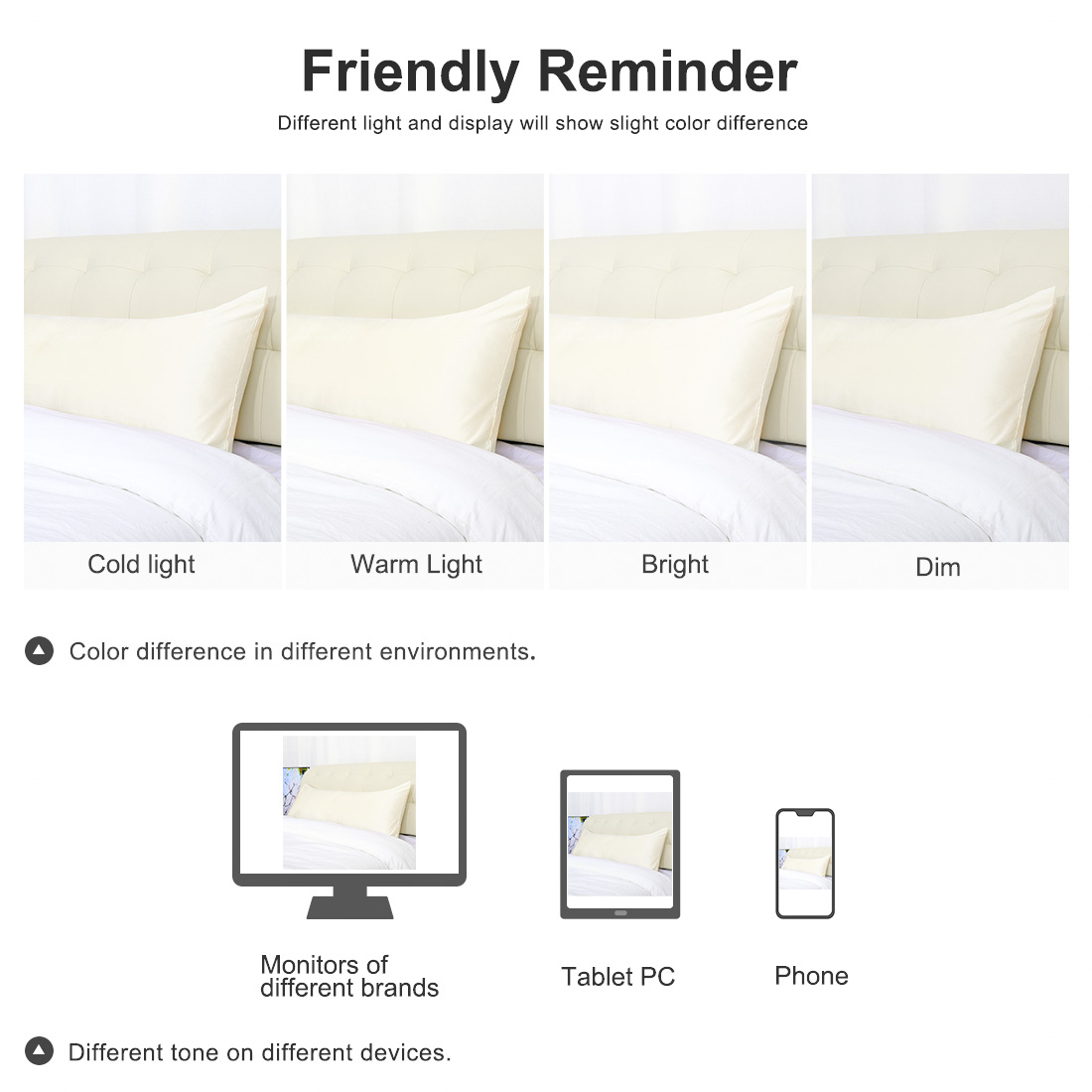 Unique Bargains Luxury Silky Satin Body Pillow Case Cream 20" x 54"