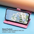 thumbnail image 5 of Case For Samsung Galaxy A17 5G Butterfly Flower Multi-card Holder Zipper Wallet With Lanyard Magnetic Clasp Flip Stand Leather Phone Case,Pink,For Galaxy A17 5G, 5 of 8