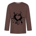 thumbnail image 5 of HaoXianJian Mens Heart Print Graphic Tees 3/4 Sleeve Tops Casual T Shirt Loose Basic Shirts Plus Size 2X 3X 5X, 5 of 5