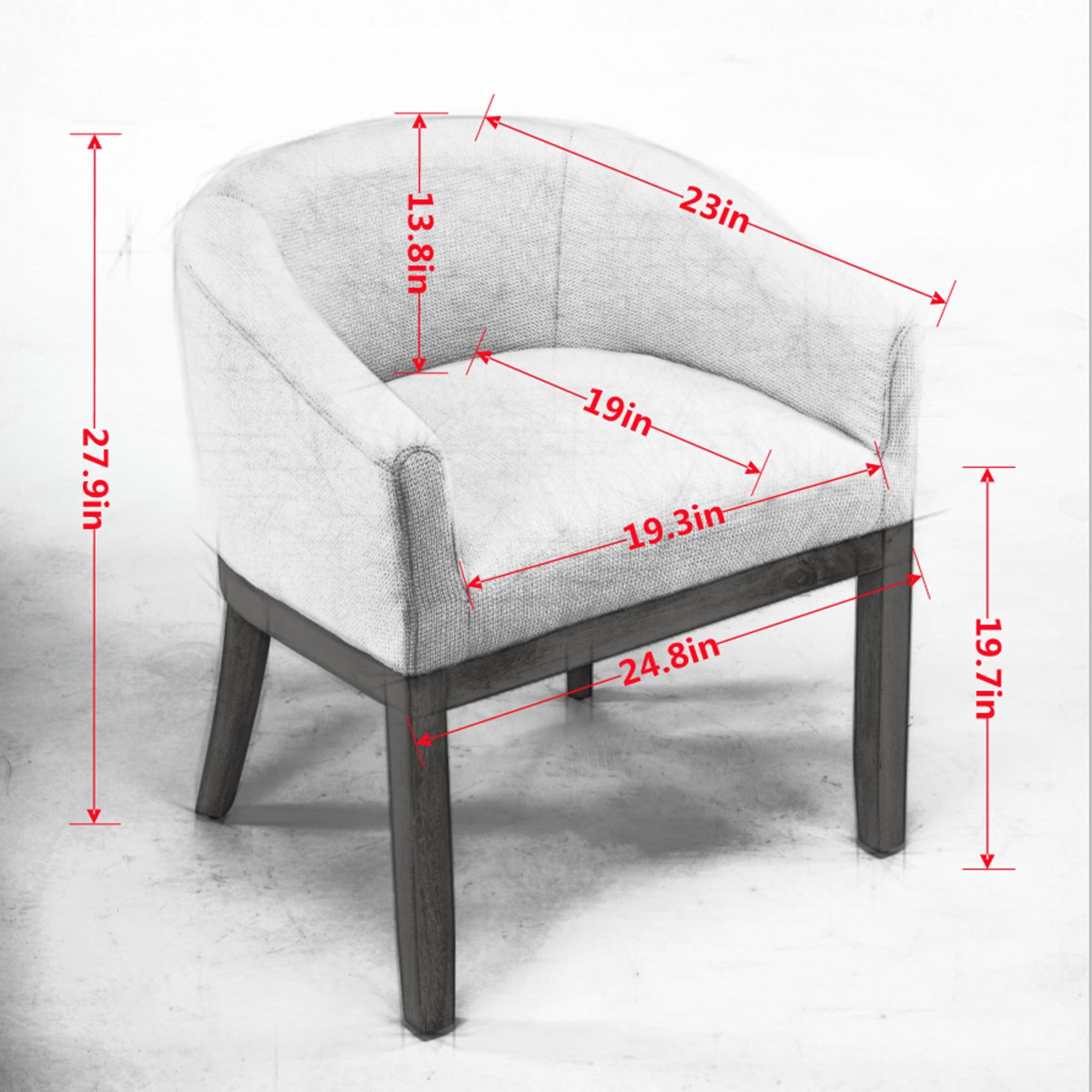 Noble House Barrel Dining Chair with Arms, Linen Upholstery, Rubberwood Frame, Beige