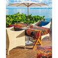 thumbnail image 5 of Fsddascl Red Orange Green Forest Outdoor Tablecloth - 60x84 Inch Rectangle Dining Table Cover, Fall Botanical Tree Maple Leaf Waterproof Outdoor Table Cloth with Umbrella Hole & Zipper for Patio, 5 of 7