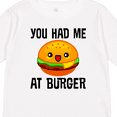 thumbnail image 4 of Inktastic You Had Me at Burger Boys or Girls Long Sleeve Toddler T-Shirt, 4 of 5