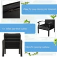 thumbnail image 5 of Kullavik  Aluminum Outdoor Patio Furniture with Curved Armrests & Firepit Table 8 seats w/FirePit - Black, 5 of 5