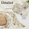 thumbnail image 2 of Watercolor Floral Pillow Covers, Linen Long Throw Pillow Case, Spring Green Flowers Botanical Beige Holiday Pillow Protector Decorative Cushion Cover for Living Room/Bedroom 20" x 36", 2 of 8