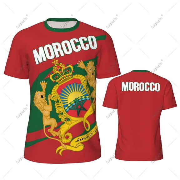 Morocco Flag Men Sports T-shirt Women Tees jersey for Soccer Football Running Bike Tennis Fitness Fans