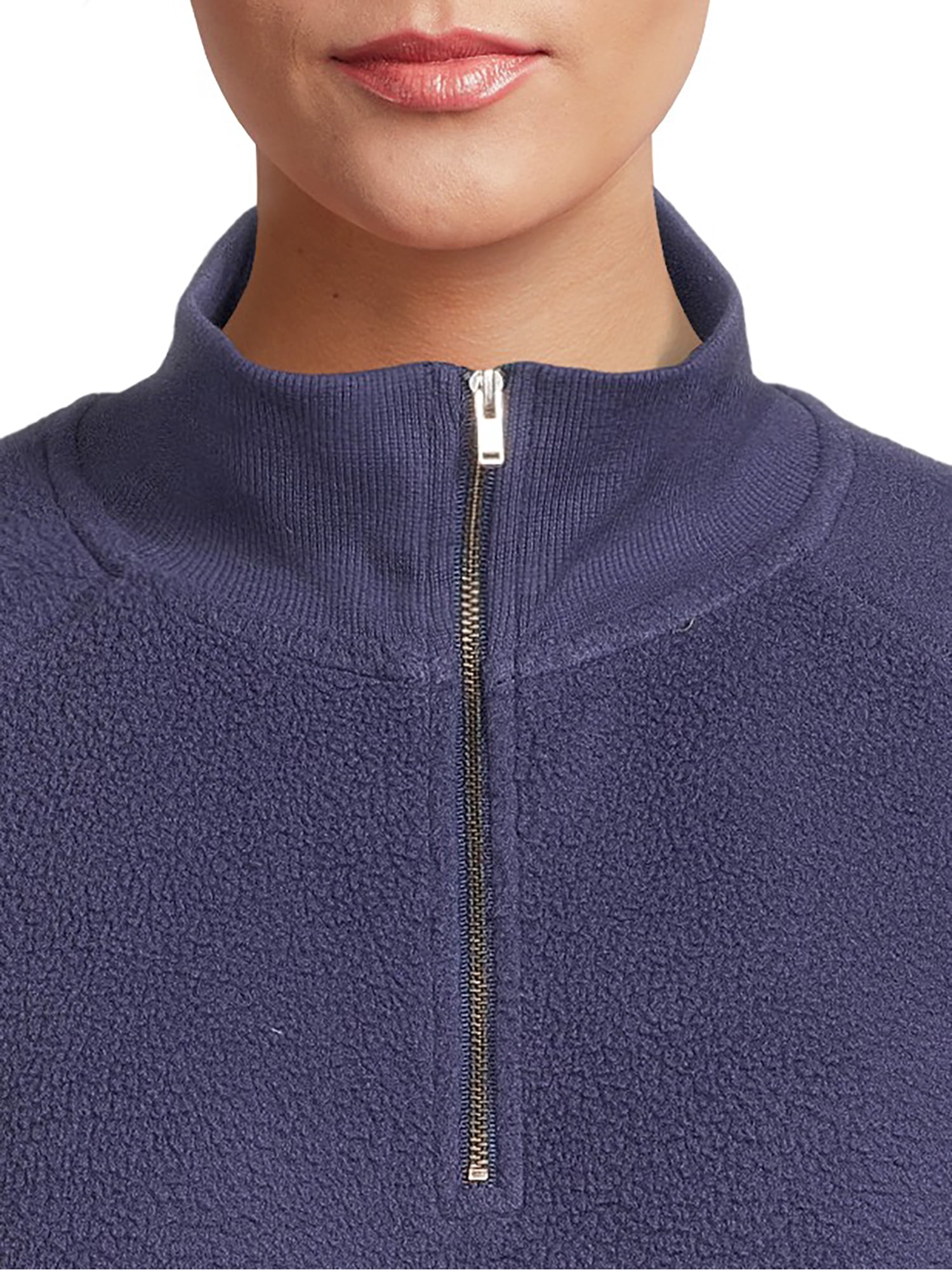 Time and Tru Women's Faux Sherpa Pullover Sweatshirt