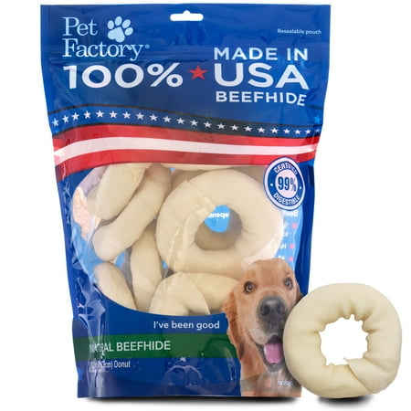 UPC: 0094983783029 | Pet Factory Made in USA Beefhide Donuts Natural Flavor – 3   12 Count