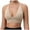 Beige, variant on DuoJiaJ V Neck Adjustable Spaghetti Straps Sports Bra for Women Padded Criss Cross Back Yoga Bra Beige