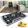 thumbnail image 2 of ANQIDI LPG/NG Gas Cooktop 5 Burners Gas Hobs Built-in Automatic Pulse Ignition Gas Stove Kitchen Cooker (35.4"), 2 of 8