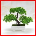 thumbnail image 4 of Bonsái artificial, decoración de plantas falsas, planta en maceta, decoración para el hogar y la Oficina, planta en maceta falsa (cedro verde), 4 of 5