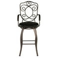 thumbnail image 5 of Linon Jurgens 30" Round Metal High Back Bar Stool, Matte Bronze/Dark Brown Faux Leather, 5 of 7