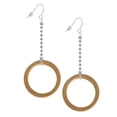 thumbnail image 2 of Delight Jewelry Acrylic 1 1/2" Ring Goldtone - Silver-tone Long Sparkle Dangle French Earrings, 2 of 4
