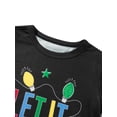 thumbnail image 4 of MIPREWUY Christmas Pajamas for Family Colorful String Lights Print Long Sleeve Tops + Pants Set Sleepwear Loungewear, 4 of 10