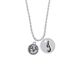 thumbnail image 2 of Delight Jewelry Silvertone Love in Circle Silvertone Script Initial Disc - J - Charm Necklace, 20"+3", 2 of 4