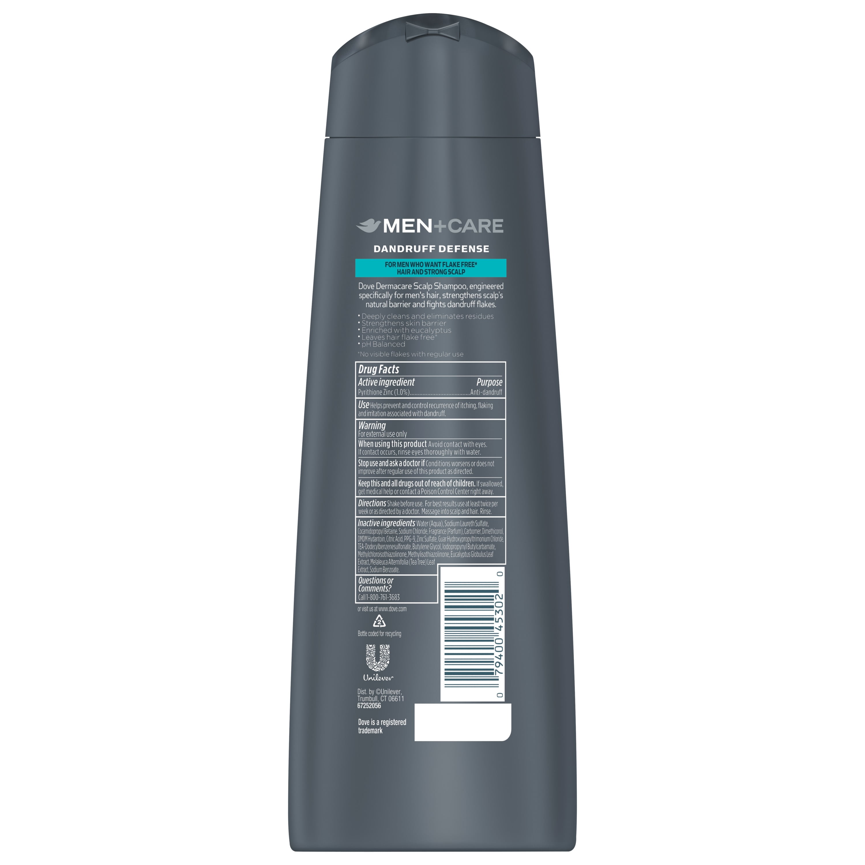 Dove Men+Care Dermacare Scalp 2 in 1 Shampoo & Conditioner Dandruff Defense 12 oz