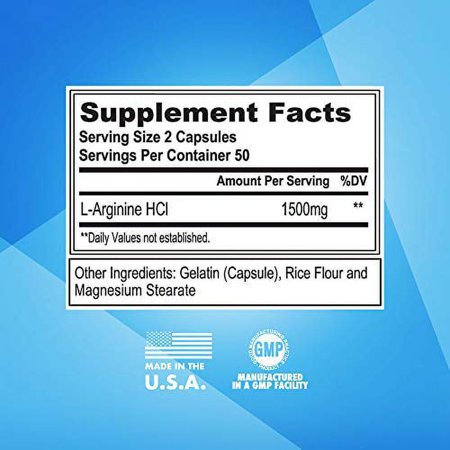 Fitcode Pure Extra Strength L-Arginine HCl 1500mg, Nitric Oxide Supplement for Vascularity, Pumps, Endurance, Performance, Muscle Growth & Energy, Powerful Arginine N.O Muscle Pump Capsules