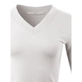 thumbnail image 4 of A2Y Women's Fitted V-Neck Long Sleeve Premium Pullover Viscose Sweater White L, 4 of 5