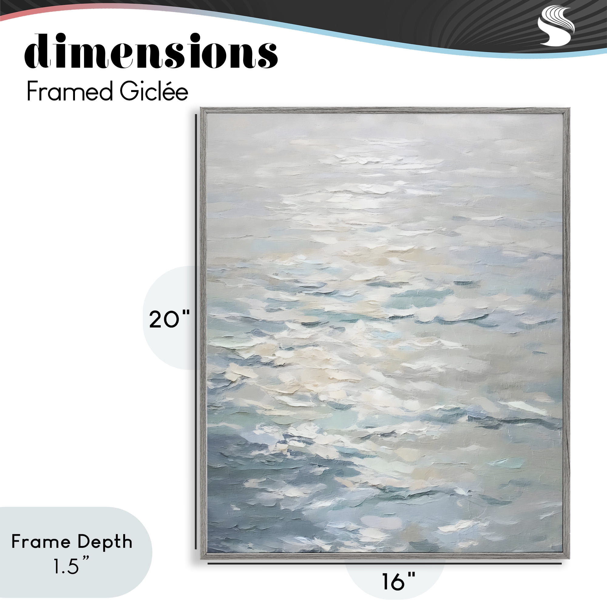 Stupell Industries Shallow Reflections Calm Sea Gray Framed Giclee Art, design by Riley B