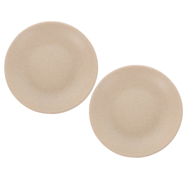 USHOBE 2 Pcs Plate Model Toys Kids Role Play Kitchen Wood Beige Parent-Child Interaction