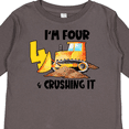 thumbnail image 4 of Inktastic I'm 4 and Crushing It Construction 4th Birthday Boys or Girls Long Sleeve Toddler T-Shirt, 4 of 5